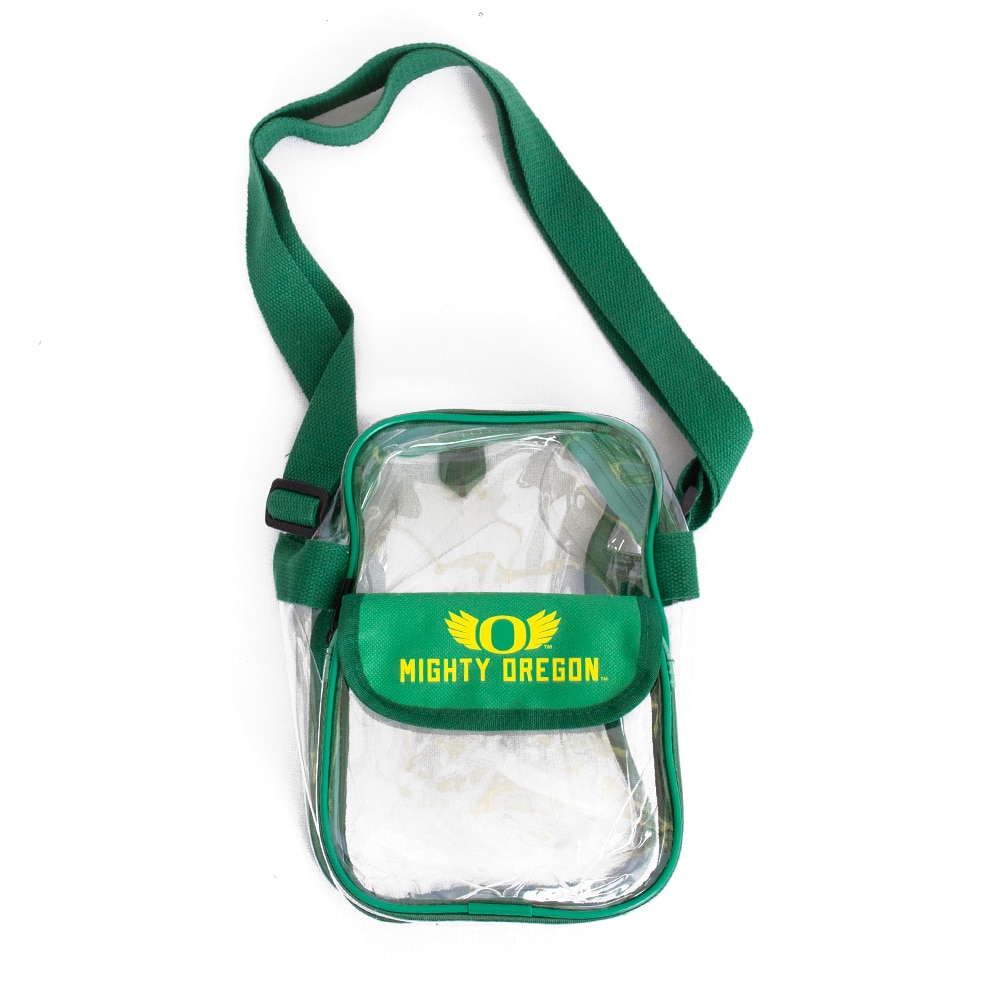 O Wings, Storm Duds, Green, Clear/Stadium Approved, Fashion Bag, Plastic, Accessories, Unisex, Cross body, 2 compartment, Mighty Oregon, 814142